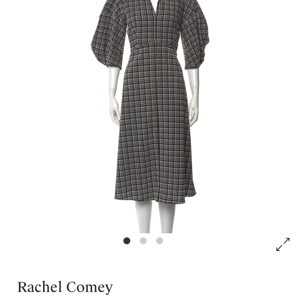 Rachel Comey Charcoal Checkered Midi Dress